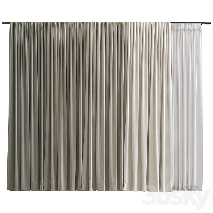 Curtain #100 3DS Max Model - thumbnail 1