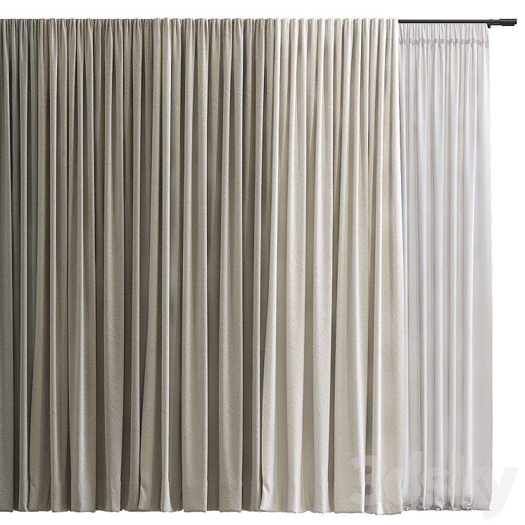 Curtain #100 3DS Max Model - thumbnail 2