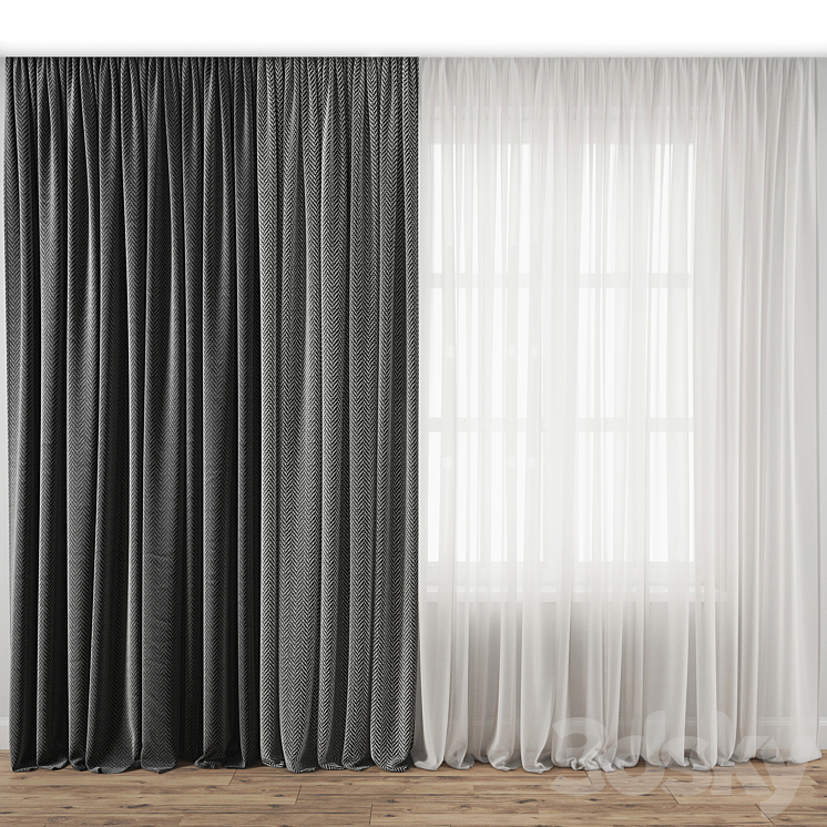 Curtain 123 3DS Max - thumbnail 1