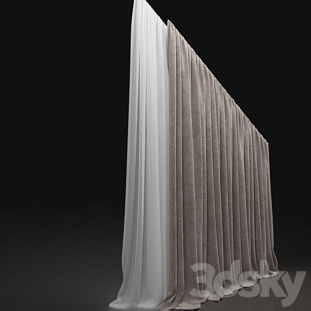 Curtain 133 3DS Max Model - thumbnail 2