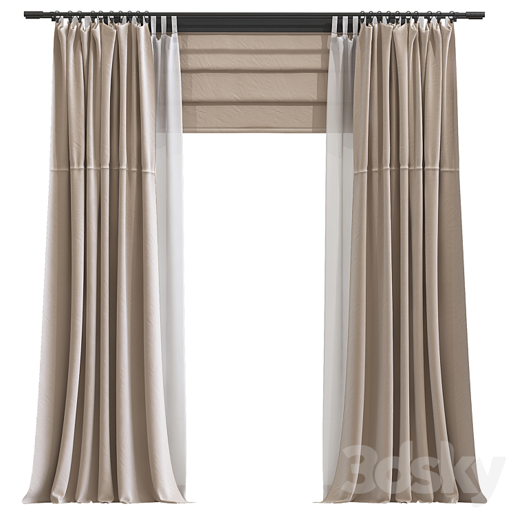 Curtain #158 3DS Max Model - thumbnail 1