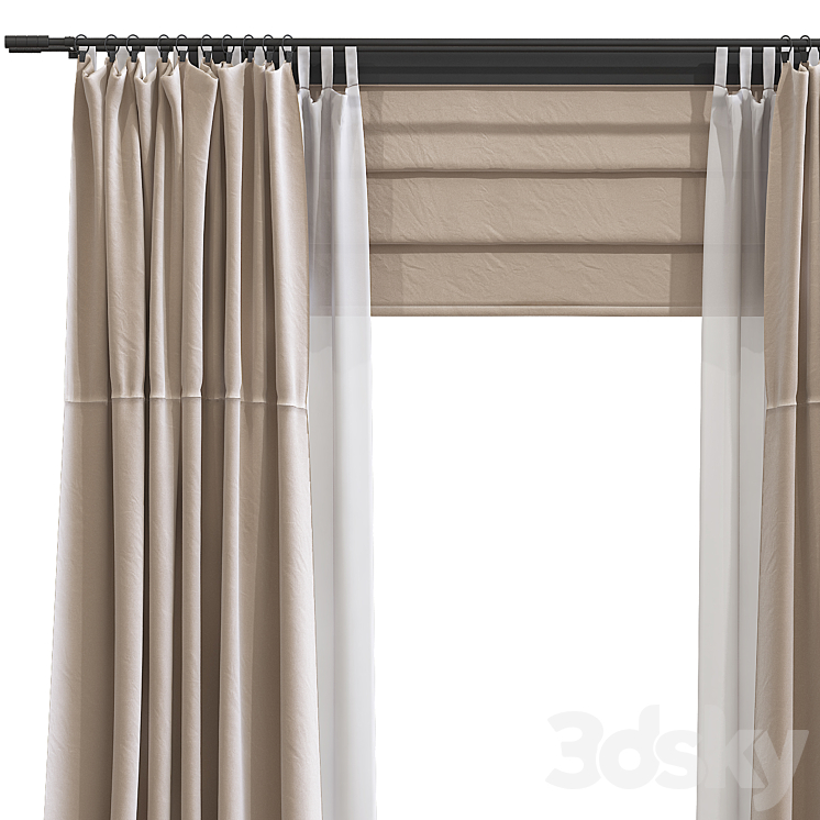 Curtain #158 3DS Max Model - thumbnail 2