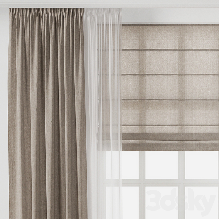 Curtain 172 3DS Max Model - thumbnail 2