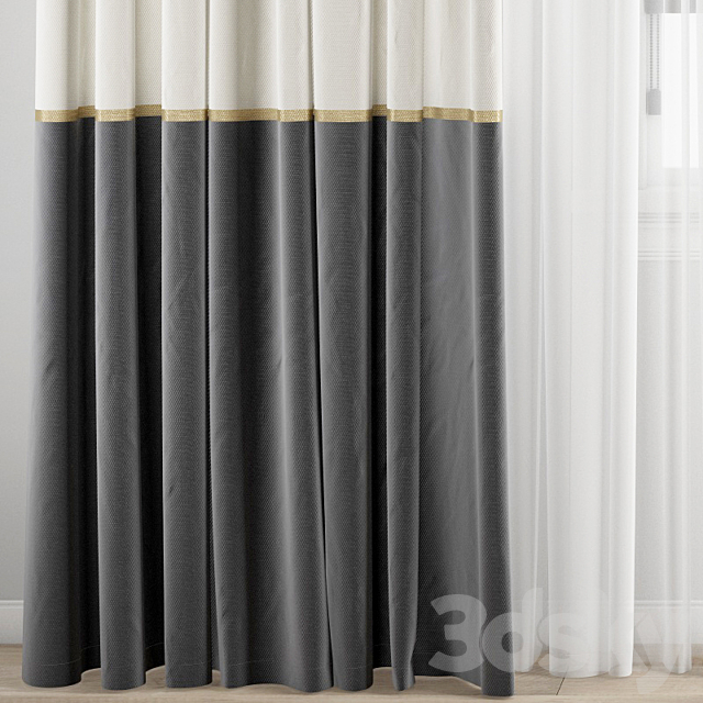 Curtain 225 3DS Max Model - thumbnail 2