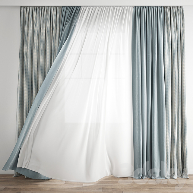 Curtain 267 _ Wind blowing effect 2 3DSMax File - thumbnail 1