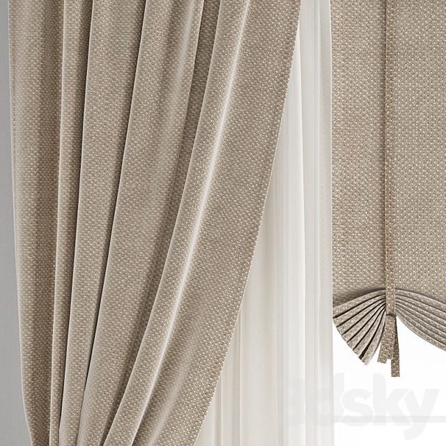 Curtain 306 3DS Max Model - thumbnail 2