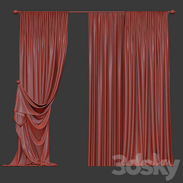 Curtain #314 3DS Max Model - thumbnail 4