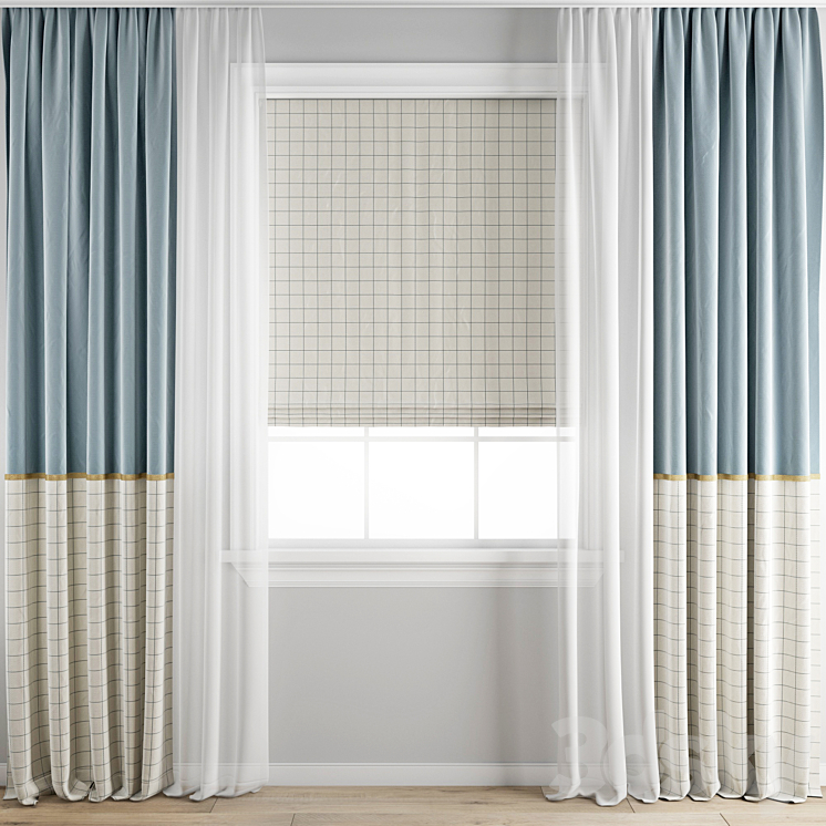 Curtain 332 3DS Max Model - thumbnail 1