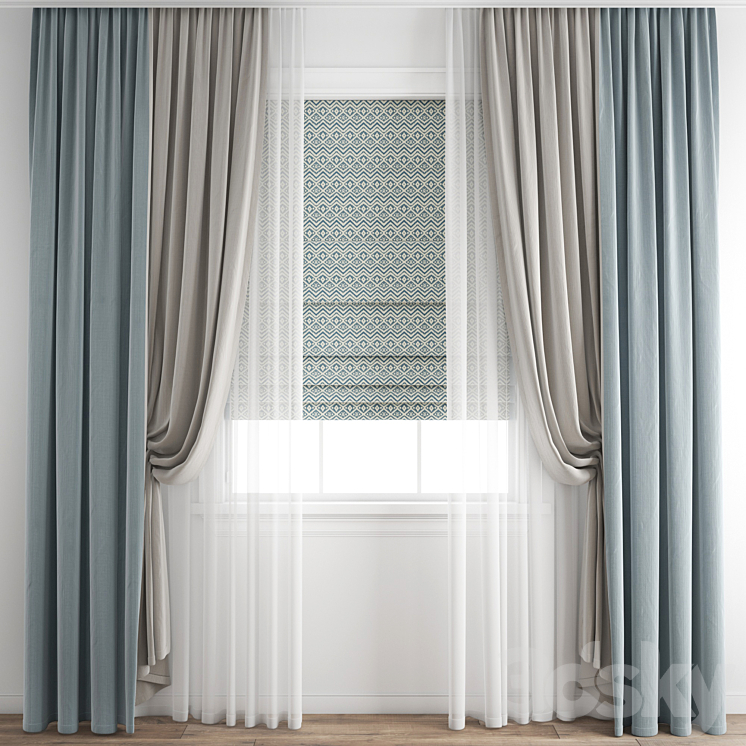 Curtain 333 3DS Max Model - thumbnail 1