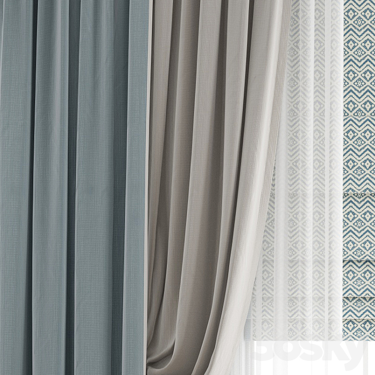 Curtain 333 3DS Max Model - thumbnail 2