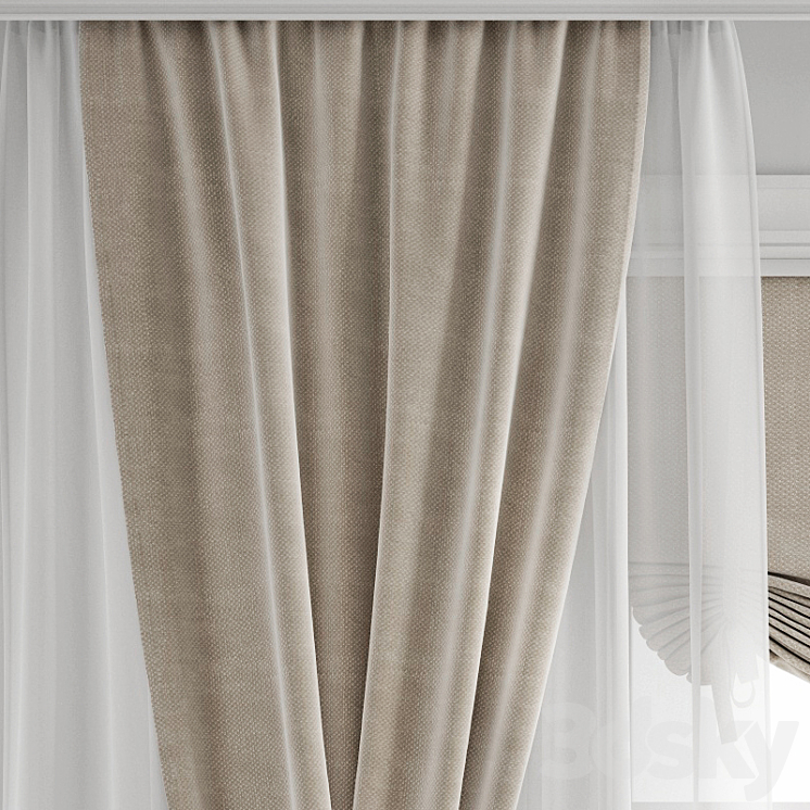 Curtain 343 3DS Max Model - thumbnail 2