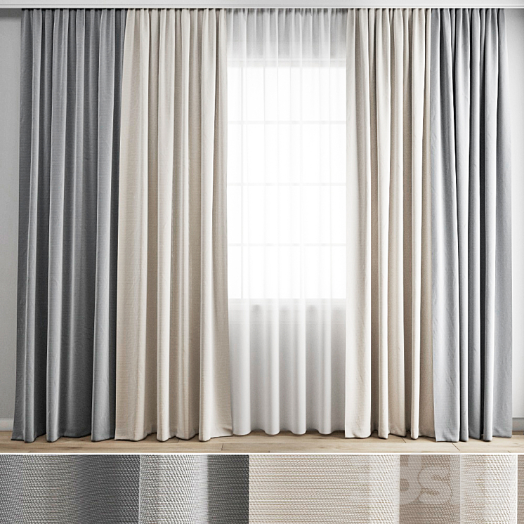 Curtain 406 3DS Max Model - thumbnail 1