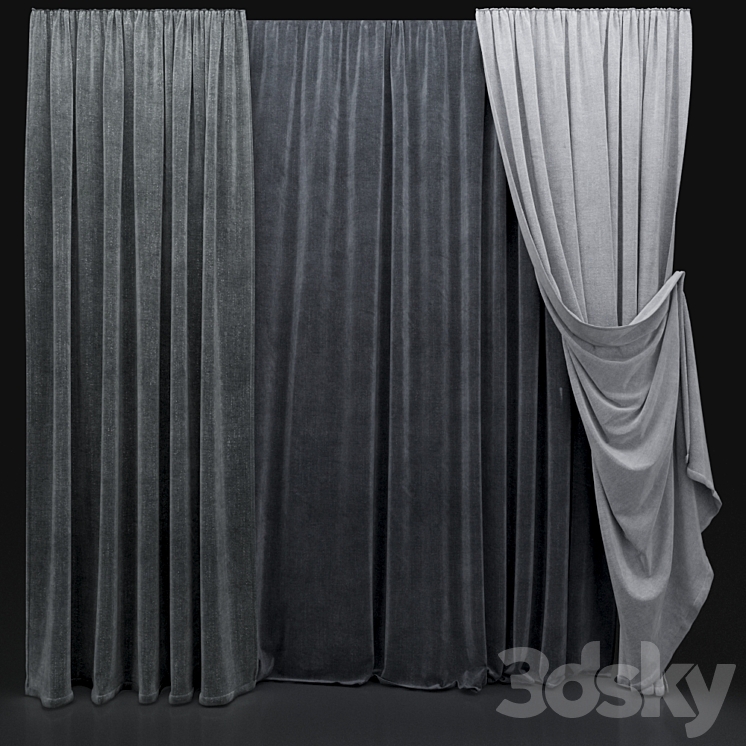 Curtain 444 3DS Max - thumbnail 1