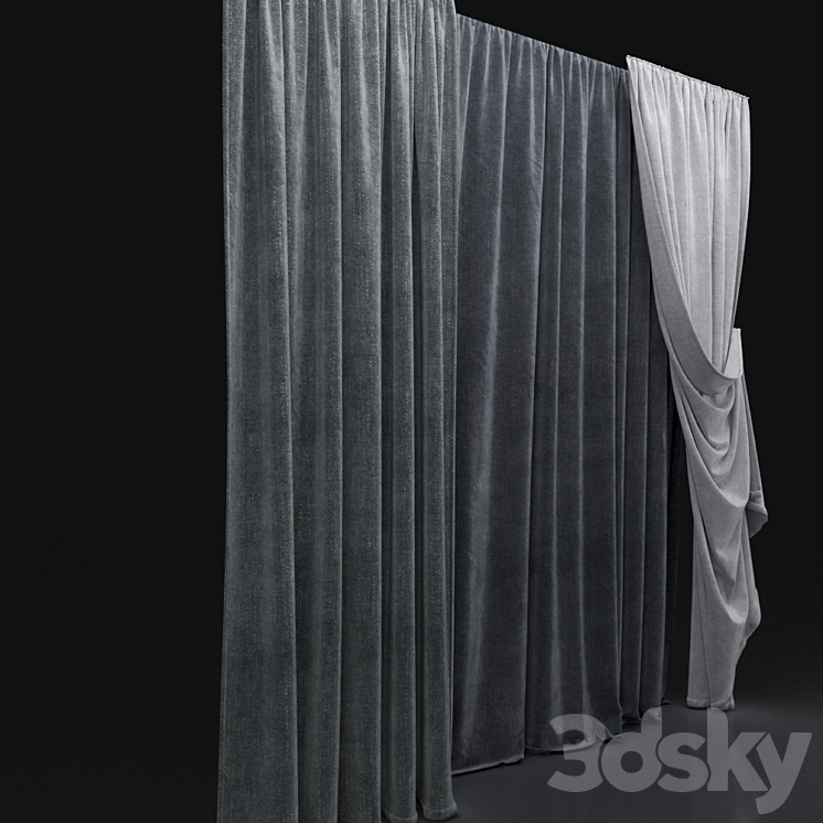 Curtain 444 3DS Max - thumbnail 2