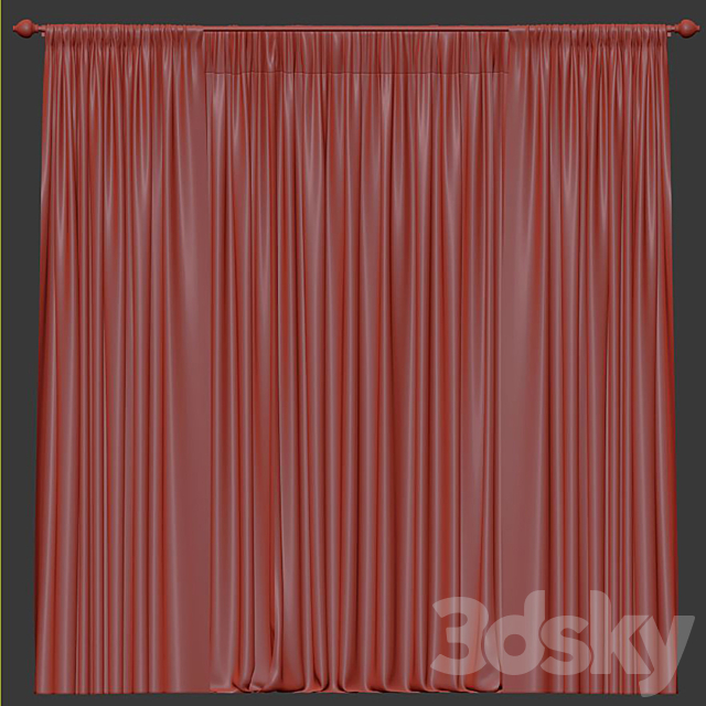 Curtain #444 3DS Max Model - thumbnail 4