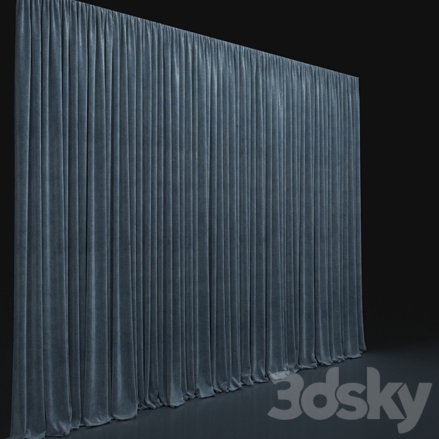 Curtain 458 3DS Max Model - thumbnail 2