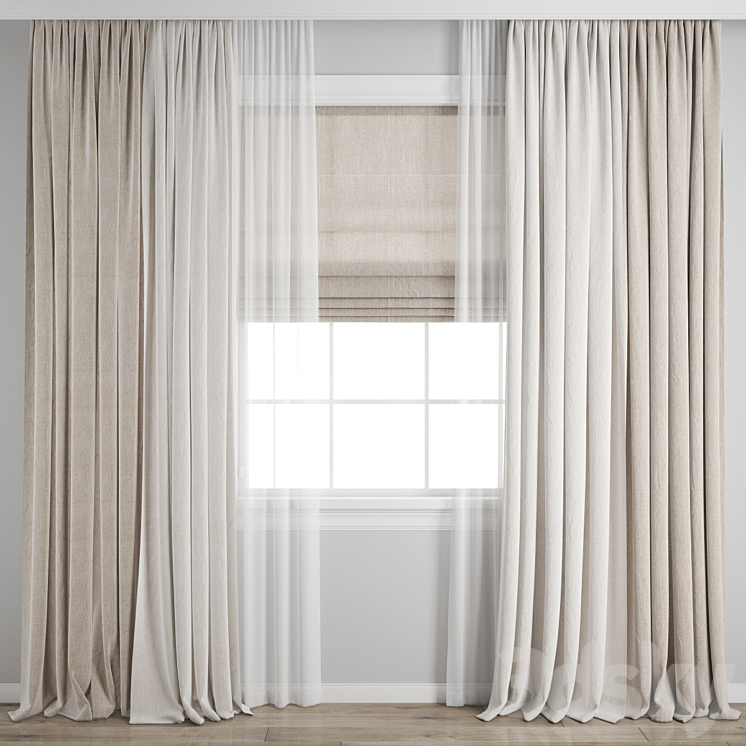 Curtain 490 3DS Max Model - thumbnail 1