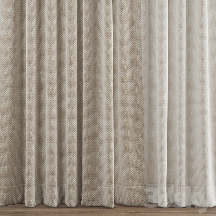 Curtain 517 3DS Max Model - thumbnail 2