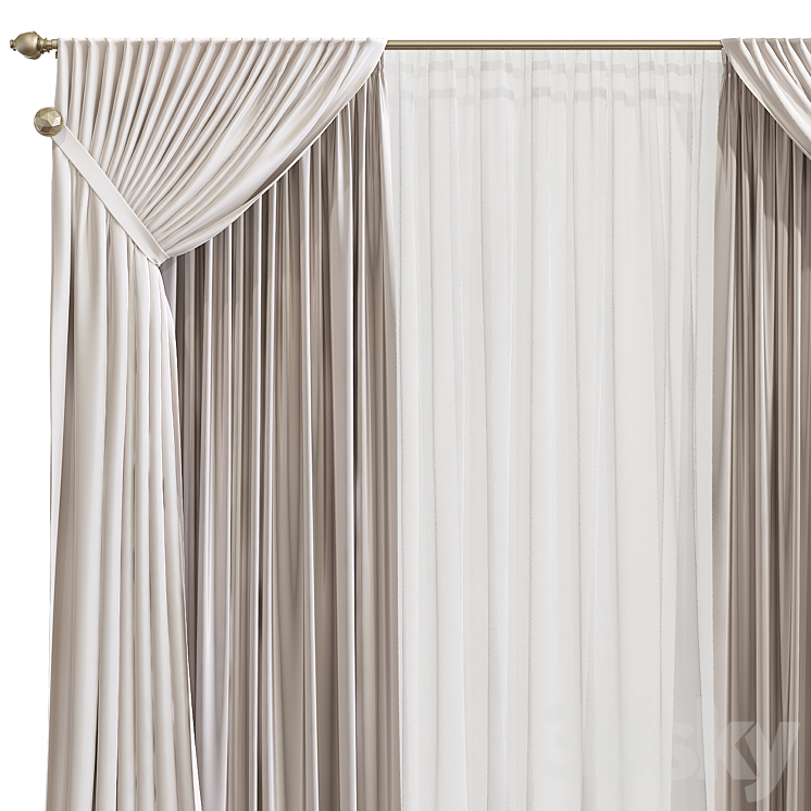 Curtain 830 3DS Max Model - thumbnail 2