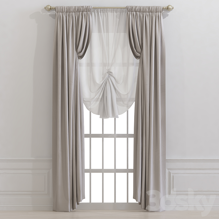 Curtain 890 3DS Max Model - thumbnail 1