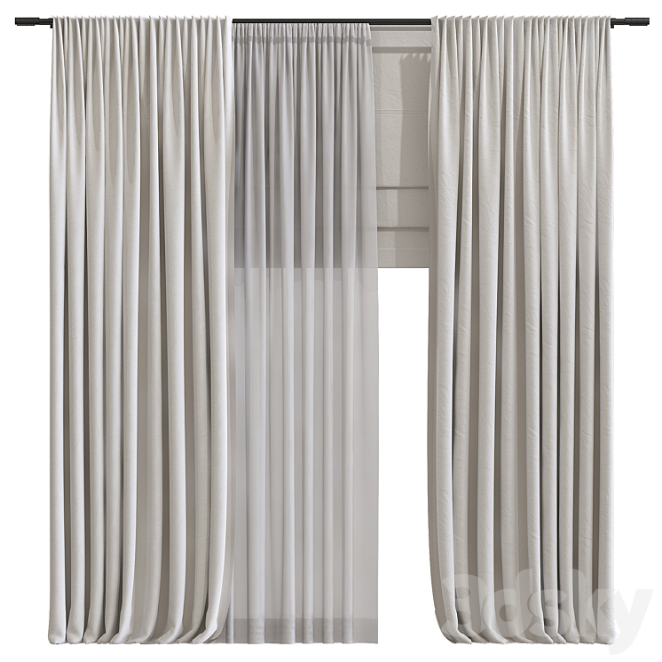 Curtain 968 3DS Max Model - thumbnail 1