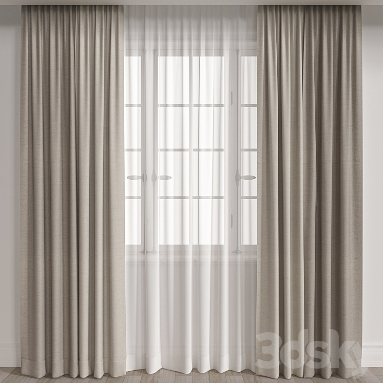 Curtain A004 3DS Max Model - thumbnail 1