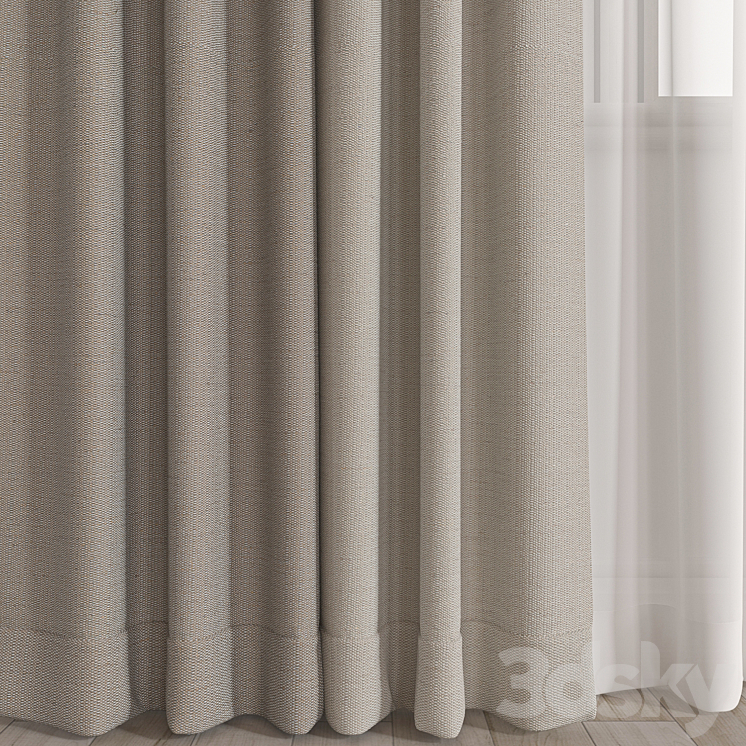 Curtain A004 3DS Max Model - thumbnail 2