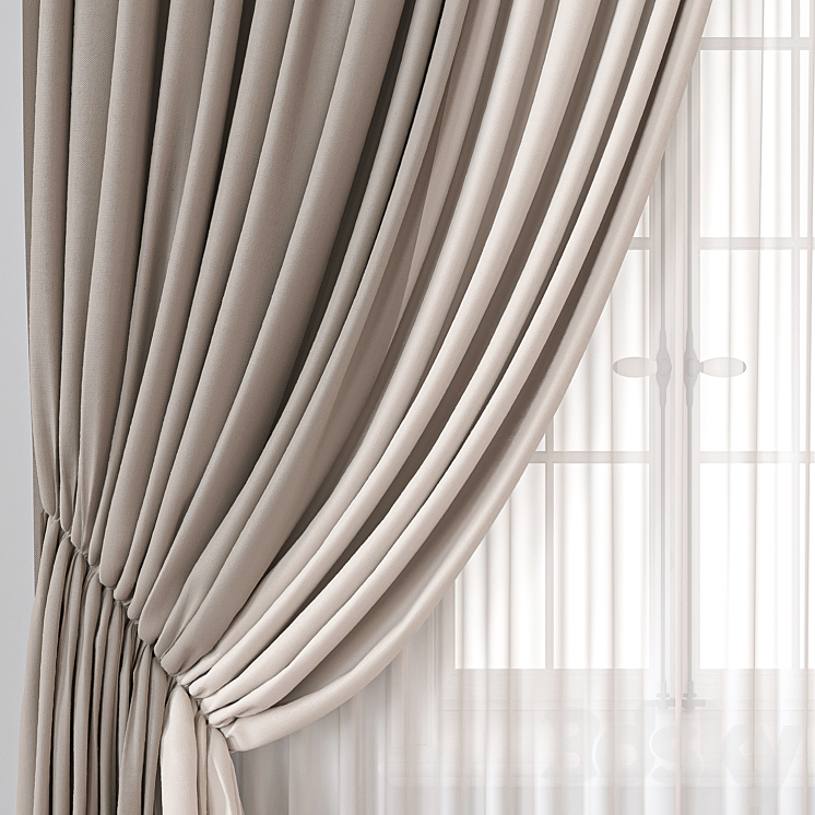 Curtain A084 3DS Max Model - thumbnail 2