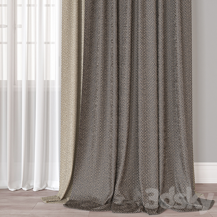 Curtain A088 3DS Max Model - thumbnail 2