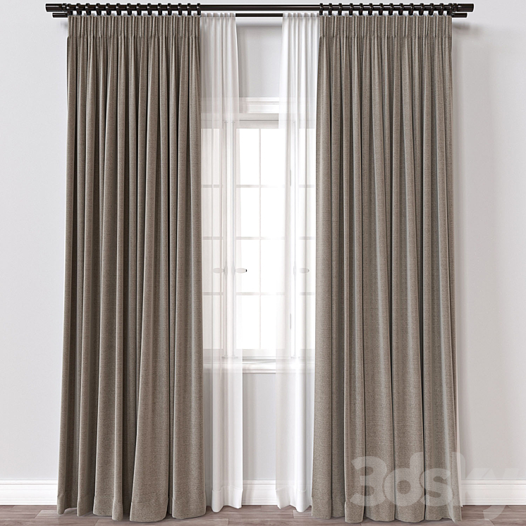 Curtain A145 3DS Max Model - thumbnail 1