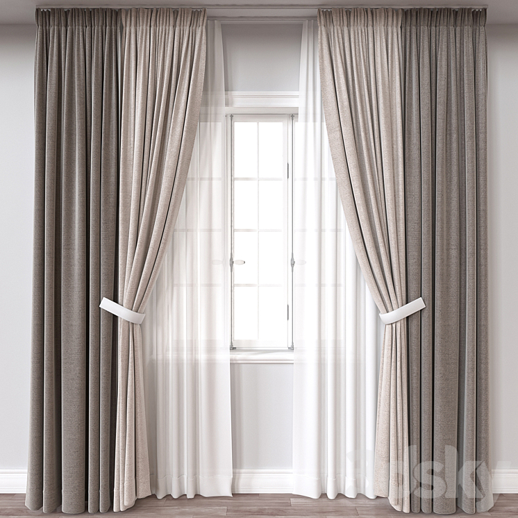 Curtain A166 3DS Max Model - thumbnail 1