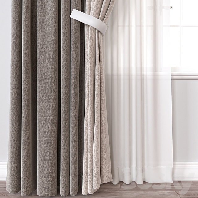 Curtain A166 3DS Max Model - thumbnail 2