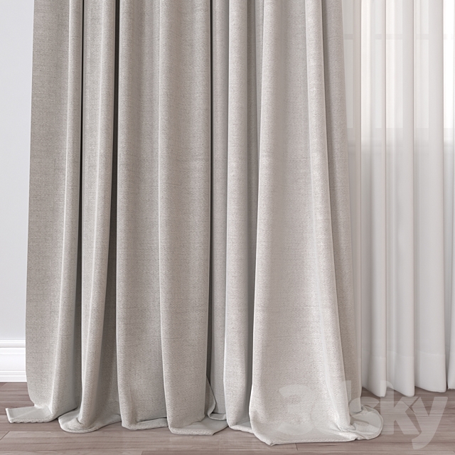 Curtain A295 3DS Max Model - thumbnail 2