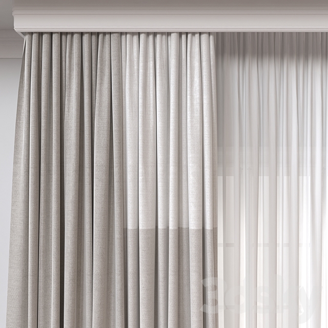 Curtain A295 3DS Max Model - thumbnail 3