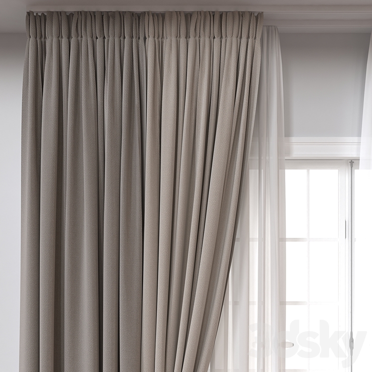 Curtain A329 3DS Max Model - thumbnail 2