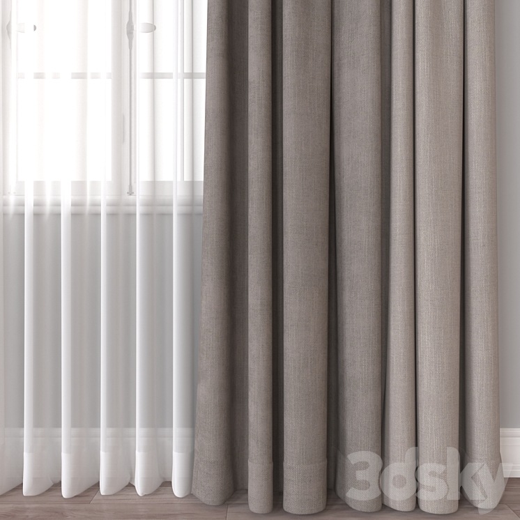 Curtain A547 3DS Max Model - thumbnail 2