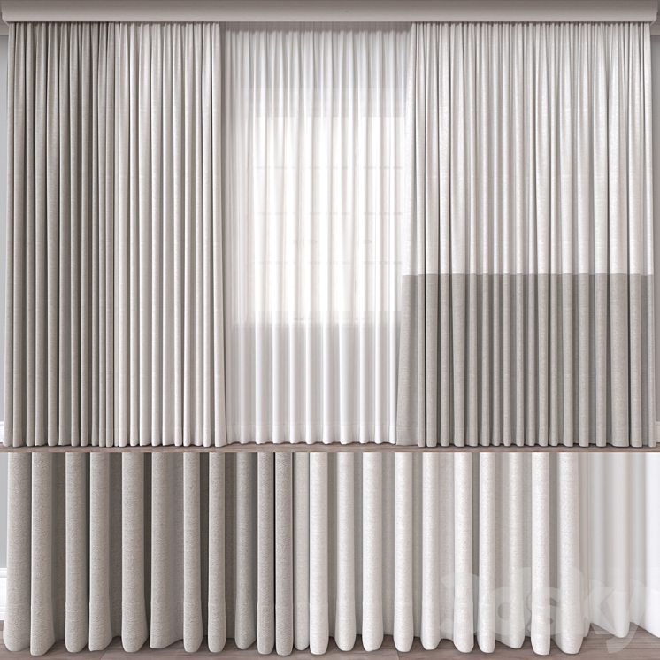 Curtain A557 3DS Max Model - thumbnail 1