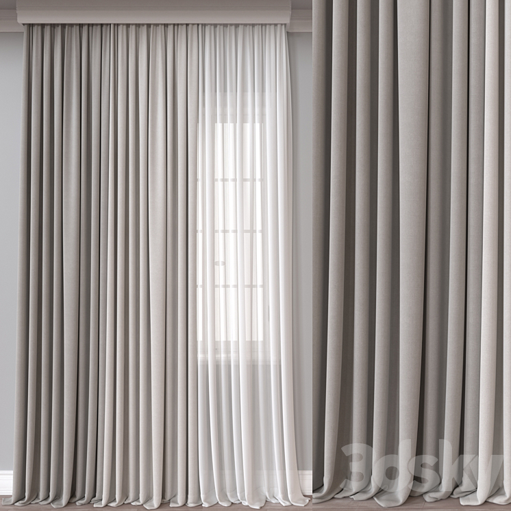 Curtain A586 3DS Max Model - thumbnail 1