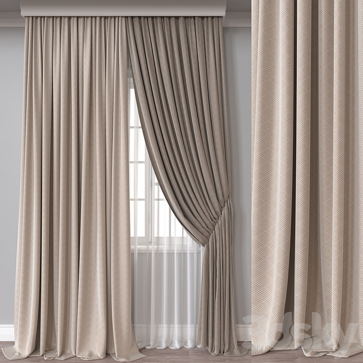 Curtain A696 3DS Max Model - thumbnail 1