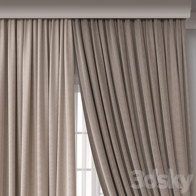 Curtain A696 3DS Max Model - thumbnail 2