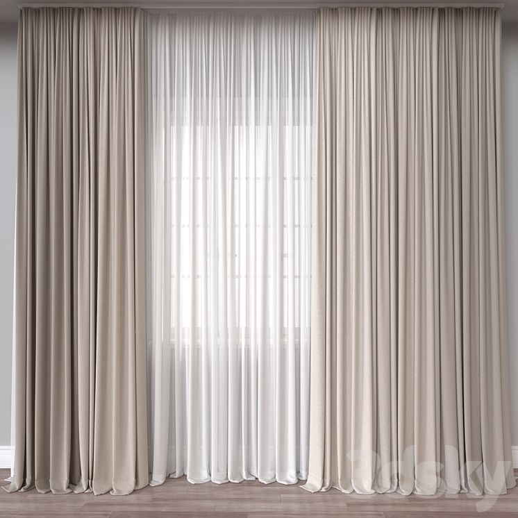 Curtain A704 3DS Max Model - thumbnail 1