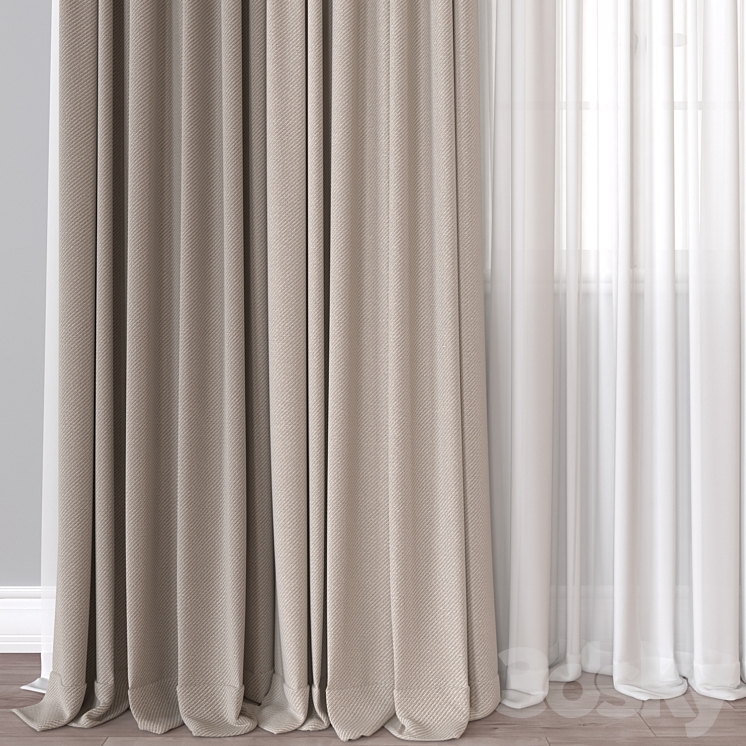 Curtain A704 3DS Max Model - thumbnail 2