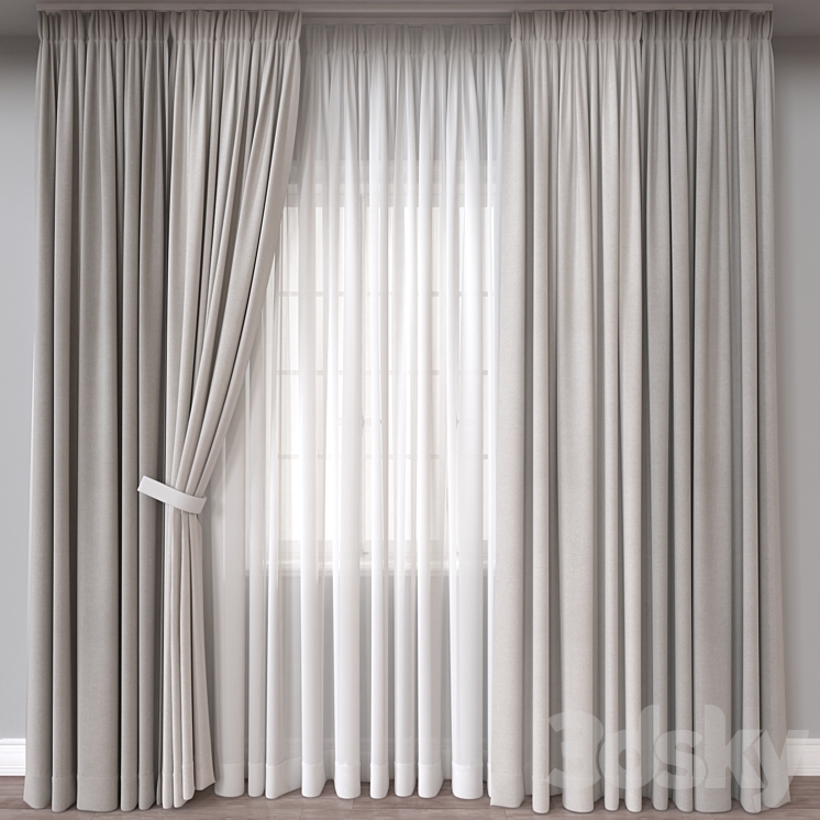 Curtain A733 3DS Max Model - thumbnail 1