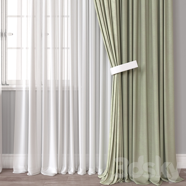 Curtain A823 3DS Max Model - thumbnail 2