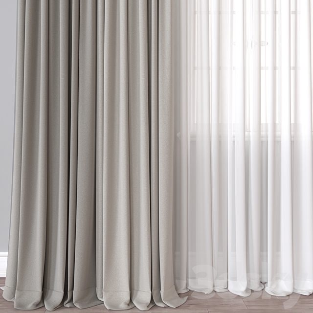 Curtain A869 3DS Max Model - thumbnail 2