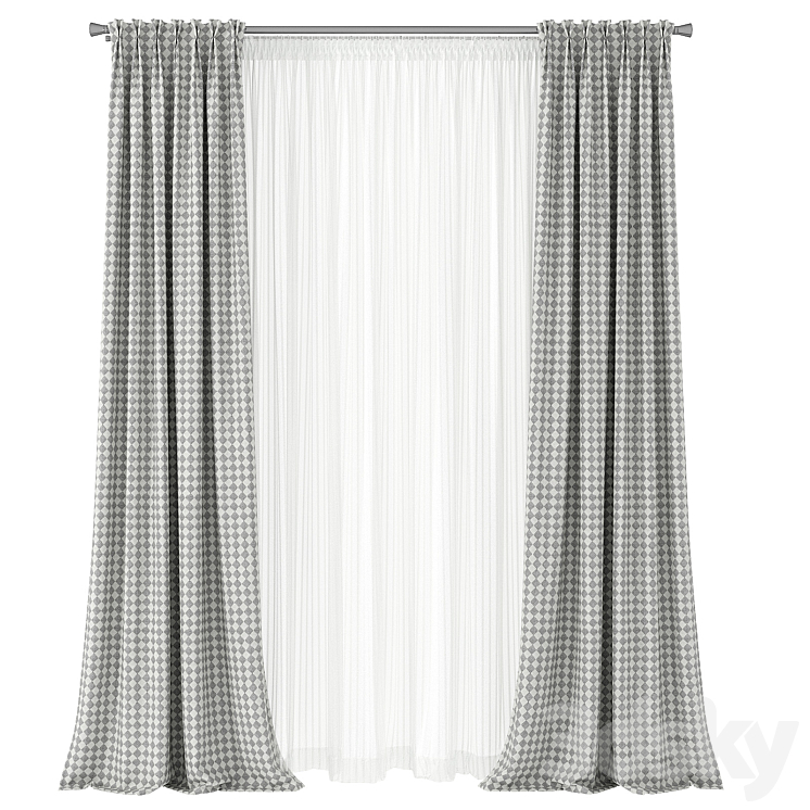 Curtain Argyle 3DS Max Model - thumbnail 1