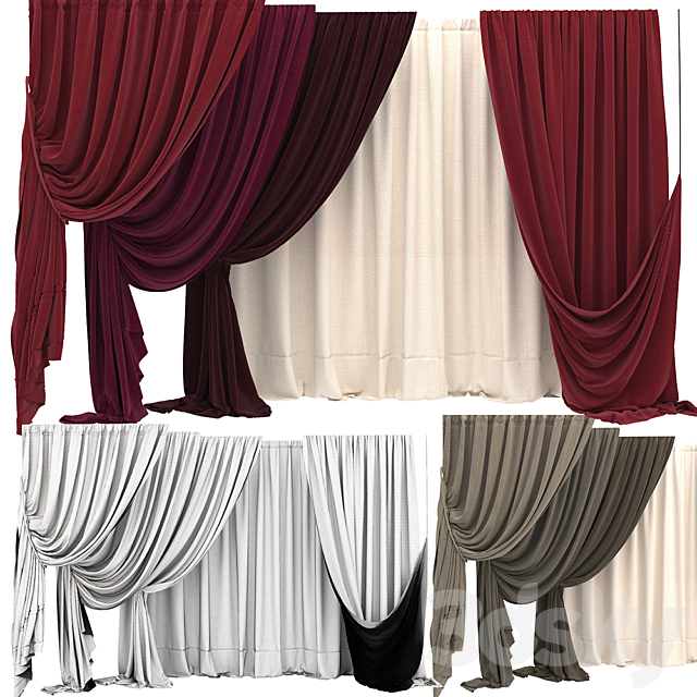 Curtain collection 10 3ds Max - thumbnail 2