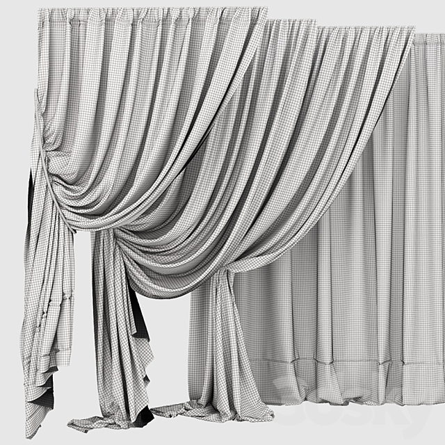 Curtain collection 10 3ds Max - thumbnail 3