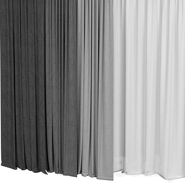 Curtain collection 3DS Max Model - thumbnail 2