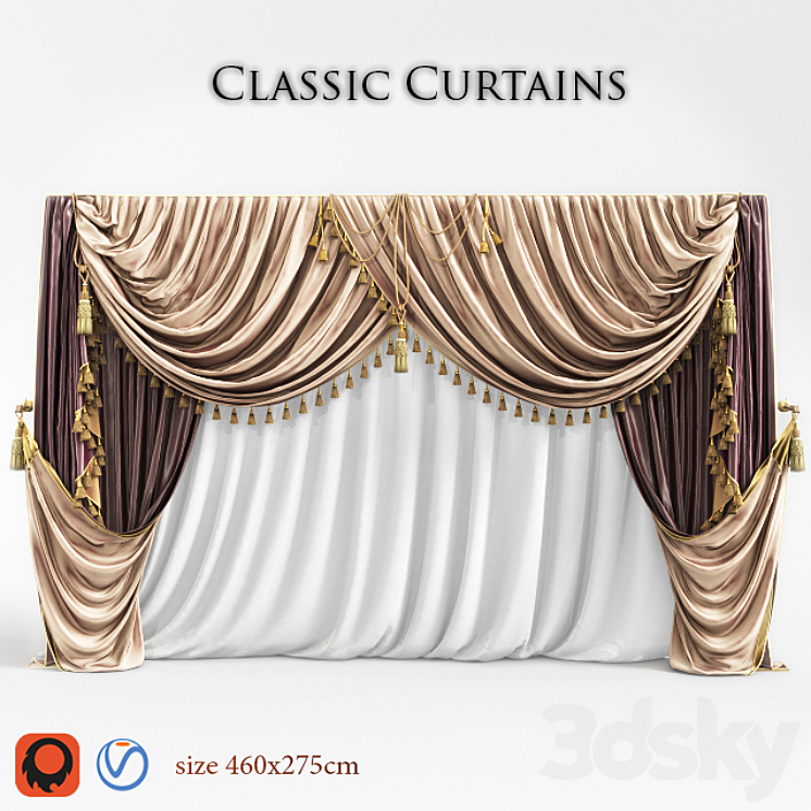 Curtain (curtain classik) 3DS Max - thumbnail 1